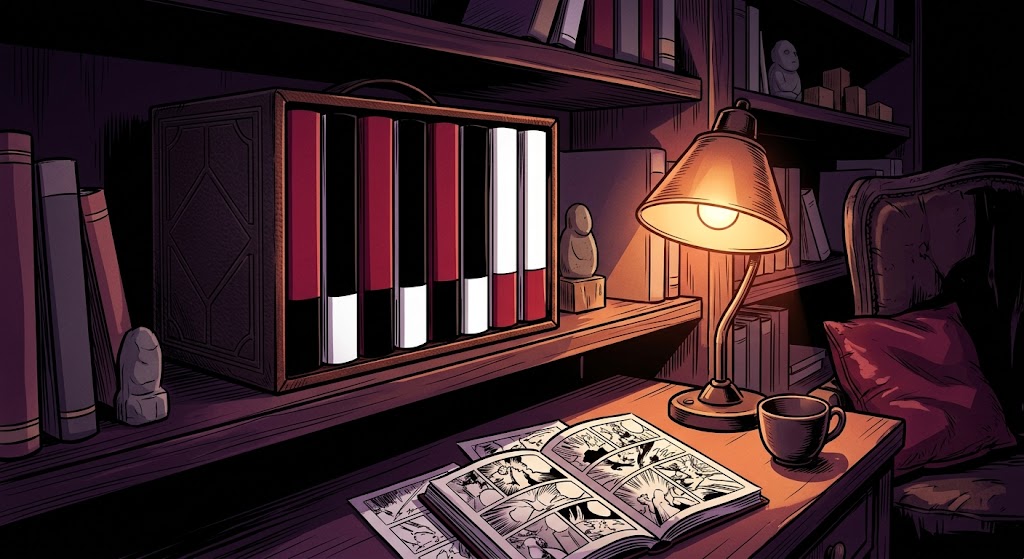 Horror manga collection display