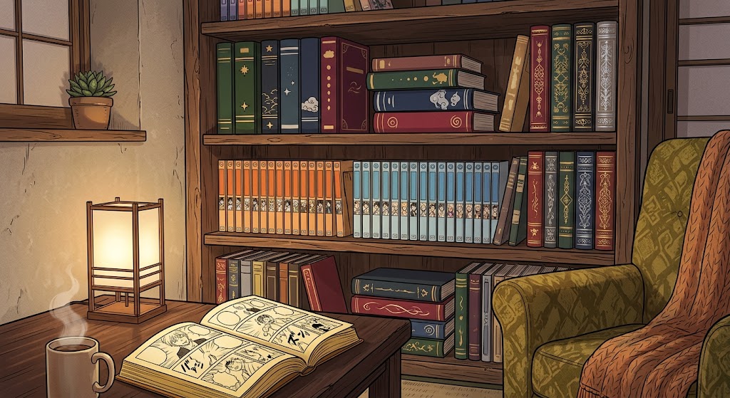 Horror manga collection display