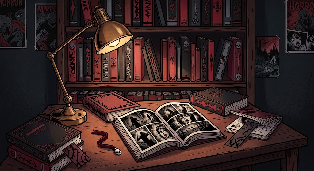 Horror manga collection display